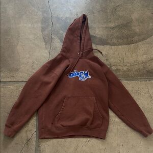 Obey Brown Sweater with Logo Design